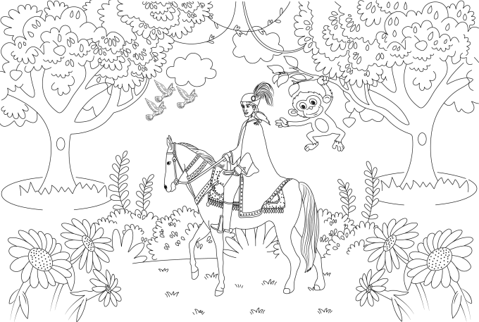 Gig Preview - Create unique coloring page for kids