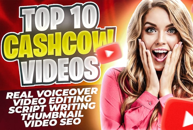 Gig Preview - Create monetizable cash cow youtube video and top 10 videos