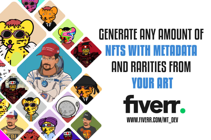 Gig Preview - Generate your nft collection with metadata, rarities and exclusions