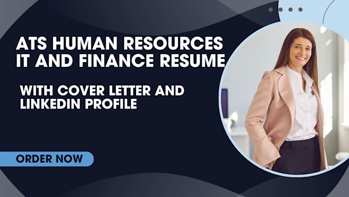 Gig Preview - Write ats human resources, IT and finance resume cl, linkedin