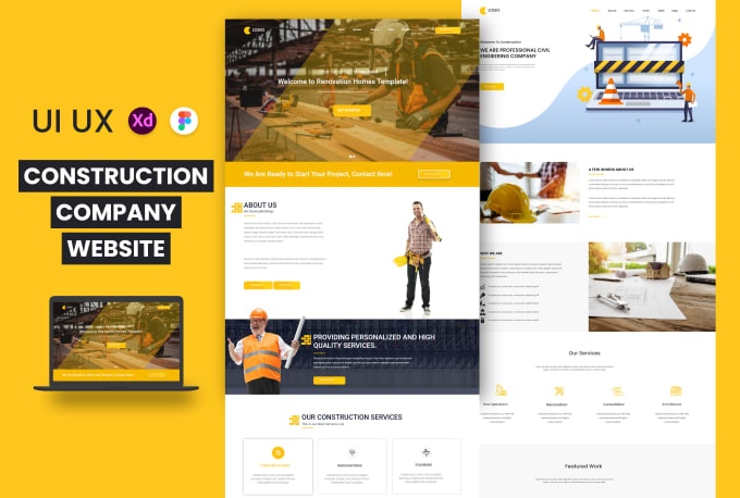 Gig Preview - Design a constructions landing page in adobe xd and figma