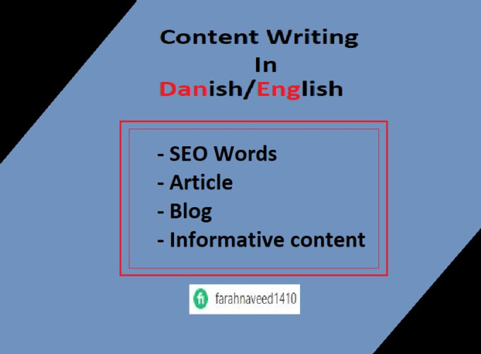 Gig Preview - Write blog articles content writing in english danish