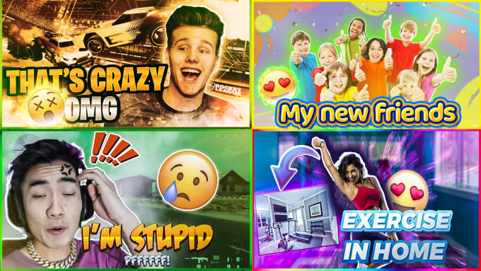 Gig Preview - Design eye catching gaming youtube thumbnail, irl, podcast