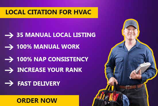 Gig Preview - Do 35 local citation for hvac contractor