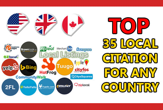 Gig Preview - Do top 35 local citations for any country