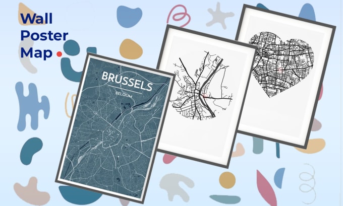 Gig Preview - Design a city or region wall custom map , printable art map