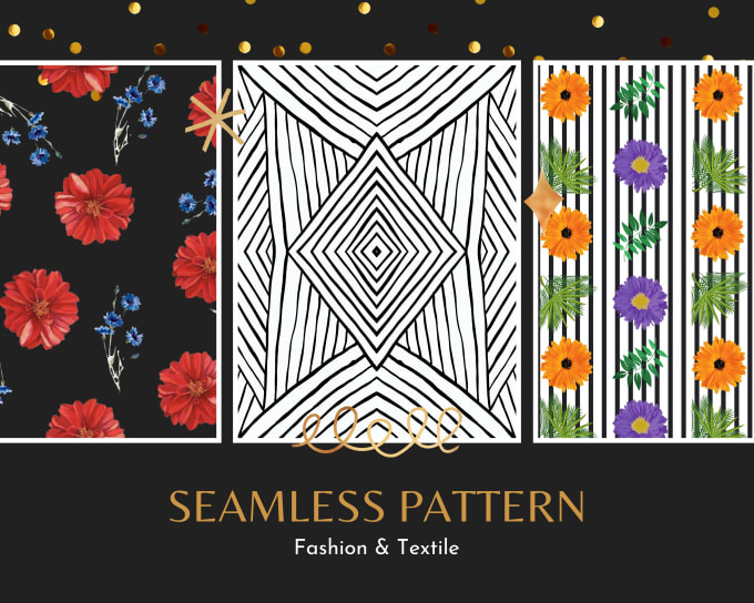 Gig Preview - Design seamless surface pattern textile prints