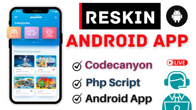 Gig Preview - Reskin, redesign, your codecanyon app in a cheap rate