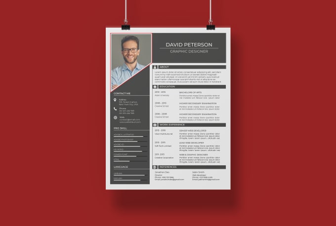 Bestseller - create a eye catching professional resume design and CV design