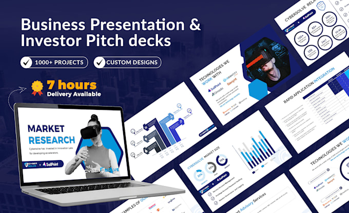 Gig Preview - Business powerpoint presentation template design or prezi or pitch deck or canva