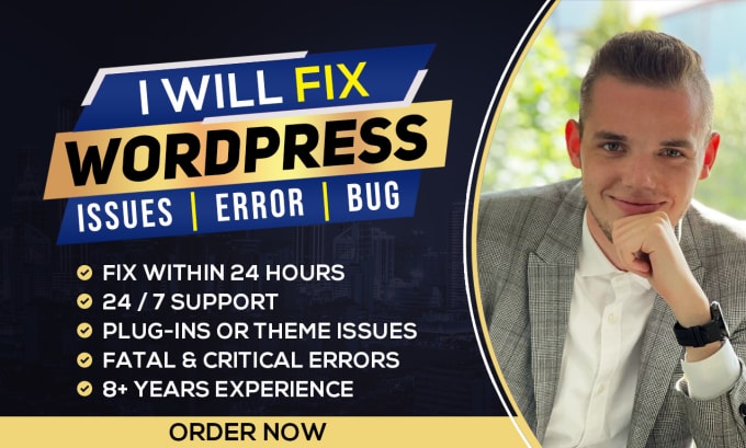 Gig Preview - Fix wordpress issues, errors, bugs or problems in 24 hours