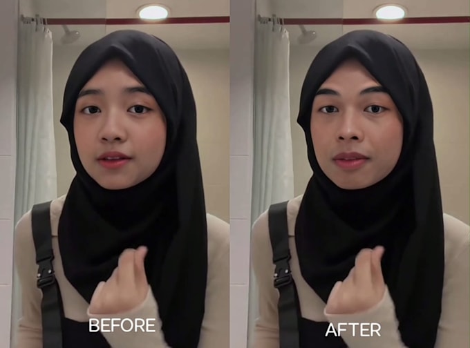 Gig Preview - Swap your face into hijabi girl video