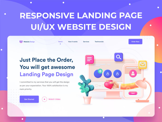 Gig Preview - Design a responsive landing page and ui ux design in figma