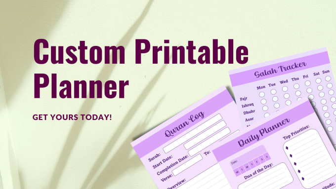 Gig Preview - Design custom printable planners