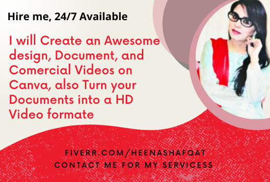 Gig Preview - Create an awesome design, document, and video on canva