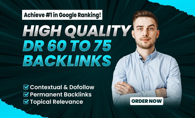 Gig Preview - Provide high authority DR 75 plus dofollow backlinks offpage seo