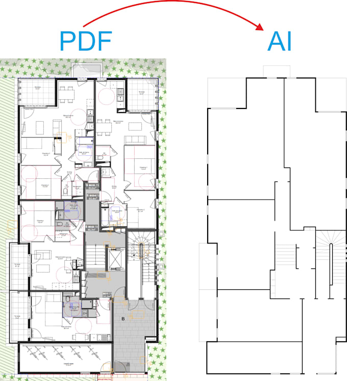 Gig Preview - Vectorize your 2d plan in pdf to ai