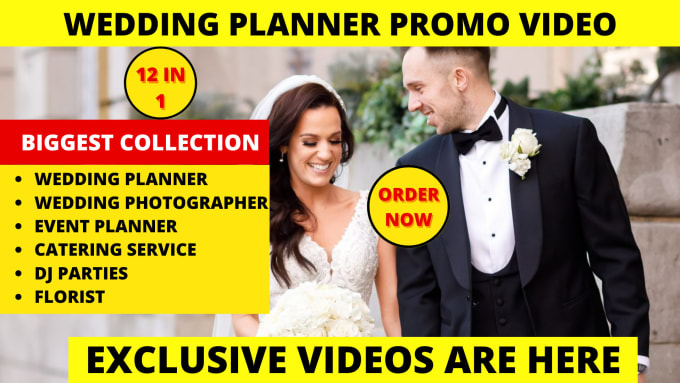 Gig Preview - Do wedding planner or event planner or wedding photographer video ads