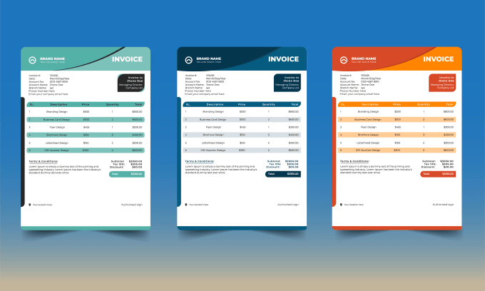 Gig Preview - Provide custom invoice design, price list, and order form with letterhead