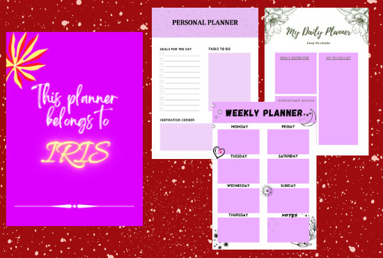 Gig Preview - Design custom planner,journal,trackers,calendars, workbook