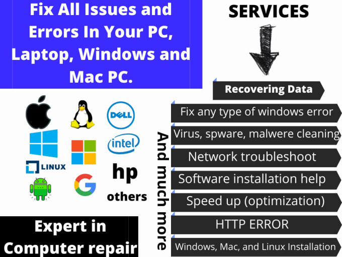 Gig Preview - Repair any computer error, fix window drivers, network errors, and pc remotely