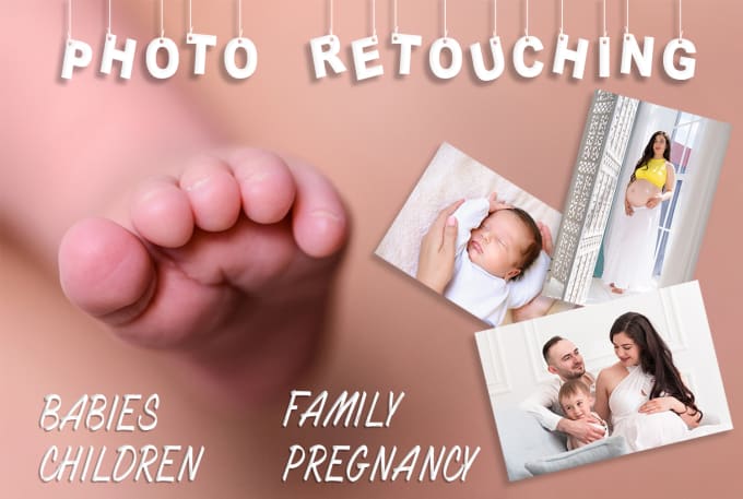 Gig Preview - Do baby photo retouch and family photo photoshop editing