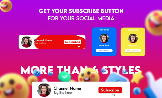 Gig Preview - Make youtube subscribe button with awesome animation