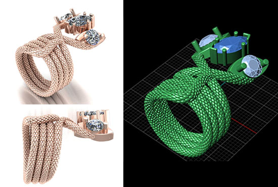 Gig Preview - Custom jewelry designing, 3d modeling and rendering