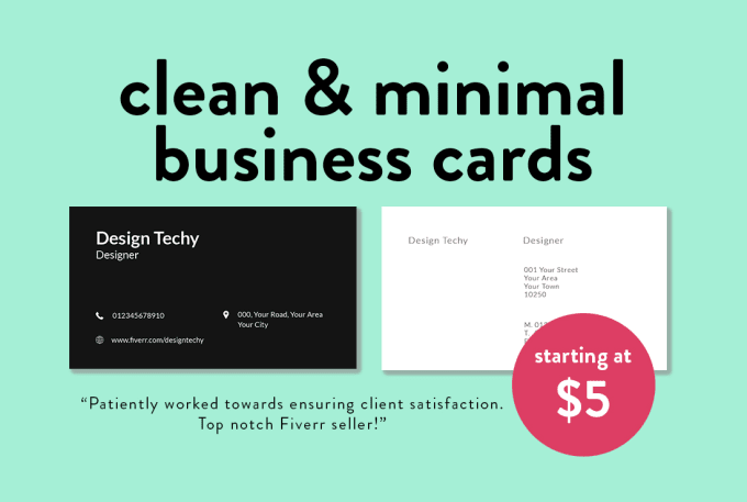 Gig Preview - Design a clean and minimal business card