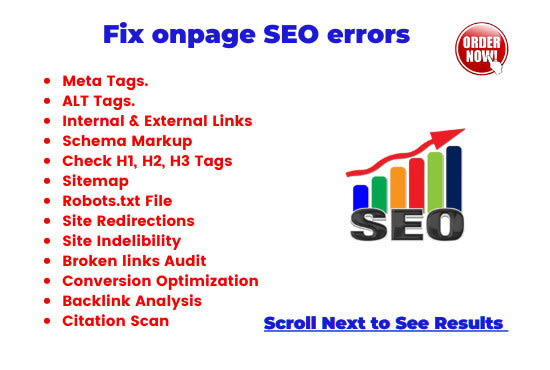 Gig Preview - Fix onpage SEO errors for your website