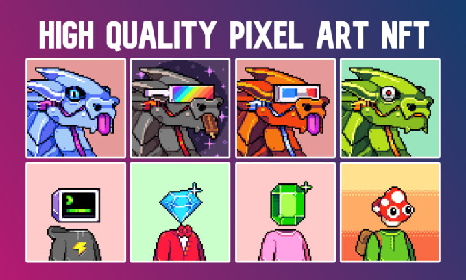 Gig Preview - Create you an entire custom nft pixel art collection