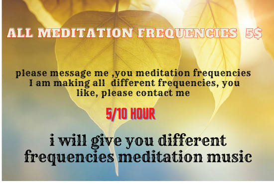 Gig Preview - Give you different frequencies meditation music