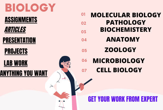 Gig Preview - Be expert in molecular, cell, anatomy and biology assignments  and online tutor