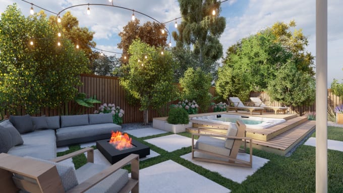 Gig Preview - Do backyard landscape design, patio, front yard design