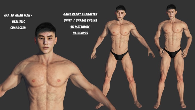 Gig Preview - Make you 3d realistic male character