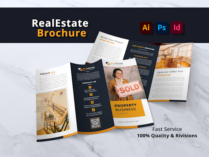 Gig Preview - Do unique real estate trifold brochure design in 24 hours