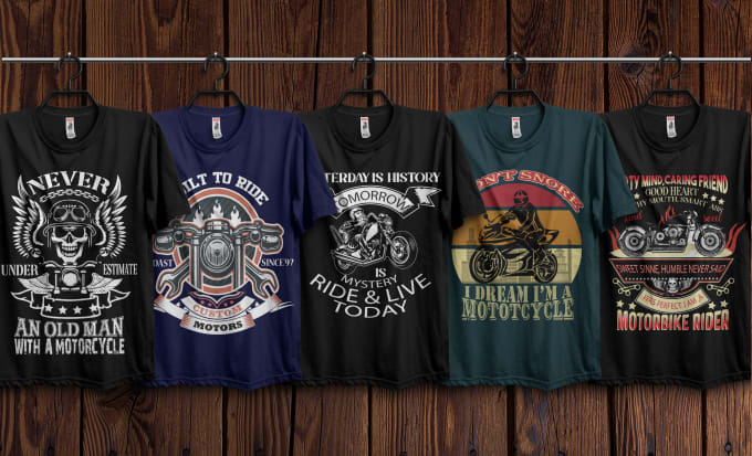 Gig Preview - Do custom vintage biker or bike rider t shirt design