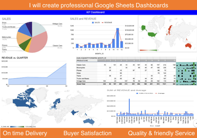 Gig Preview - Create a visually appealing google sheets dashboard