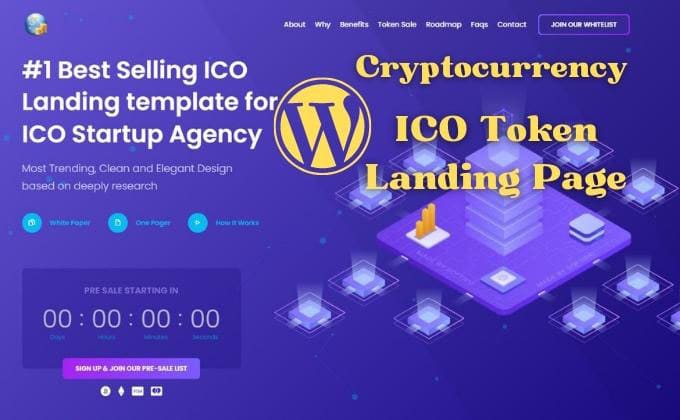 Bestseller - do create wordpress cryptocurrency website, crypto, ico token landing page