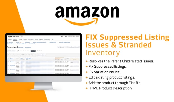 Gig Preview - Fix amazon suppressed listing and stranded inventory