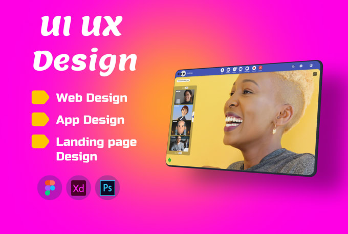 Gig Preview - Create app UI UX  design web design landing page design