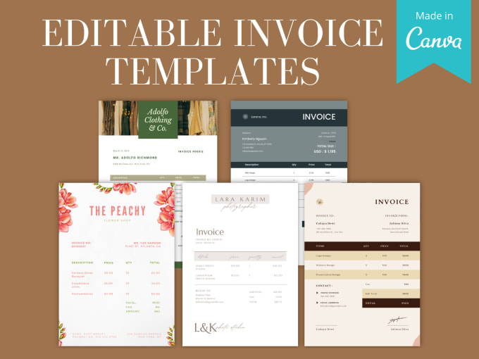 Gig Preview - Design an editable invoice template for your business