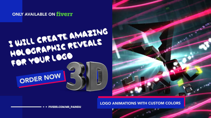 Gig Preview - Create next level 3d futuristic logo reveals