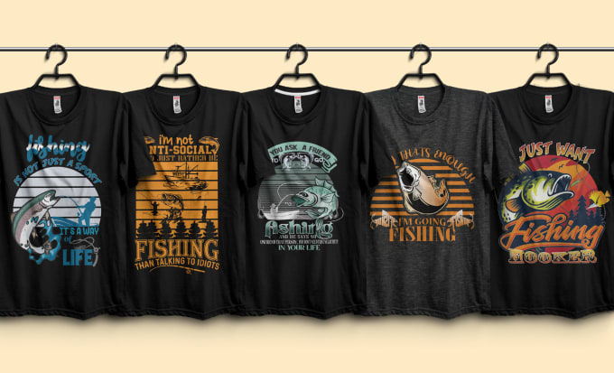 Gig Preview - Do trendy custom hunting camping fishing t shirt design