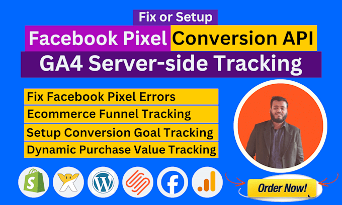 Gig Preview - Setup or fix facebook pixel conversion API, ga4 ecommerce server side tracking