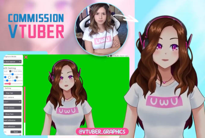 Gig Preview - Rigging live2d vtuber anime style, facerig, for youtube or twitch