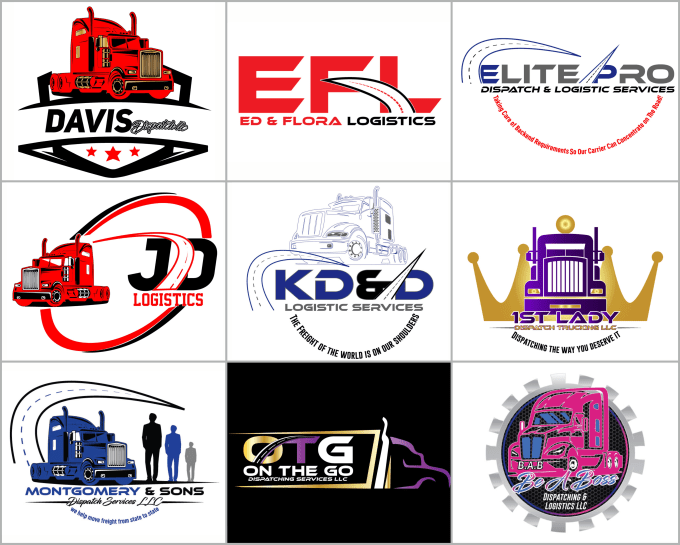 Gig Preview - Design professional truck freight dispatching logistics logo