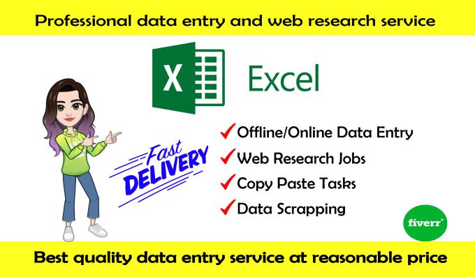 Gig Preview - Do data entry, copy paste, data scraping and web research