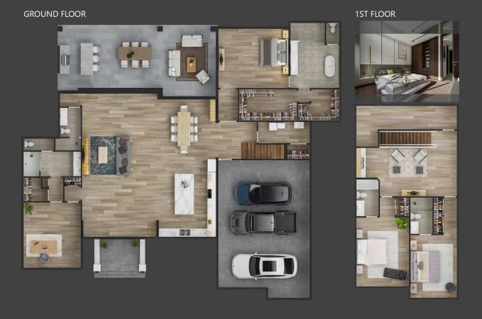 Gig Preview - Make any 2d and 3d floor plan from your cad file or sketch