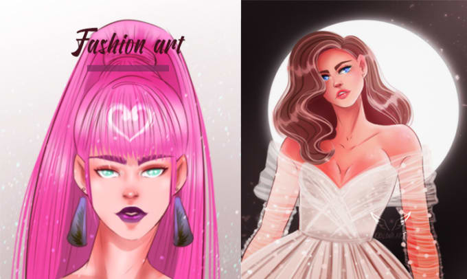 Gig Preview - Create fashion or design art girls for your business or gift